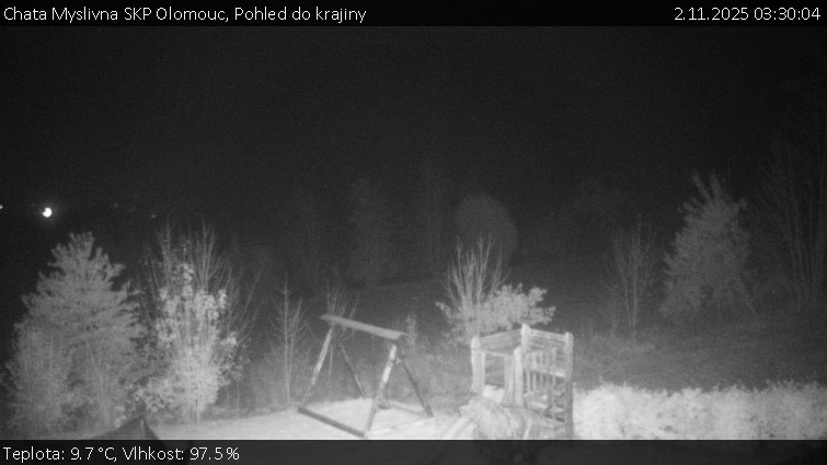 Chata Myslivna SKP Olomouc - Pohled do krajiny - 2.11.2025 v 03:30 Chata Myslivna SKP Olomouc - Pohled do krajiny - 2.11.2025 v 03:30