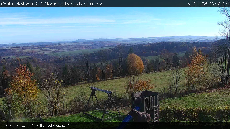Chata Myslivna SKP Olomouc - Pohled do krajiny - 5.11.2025 v 12:30