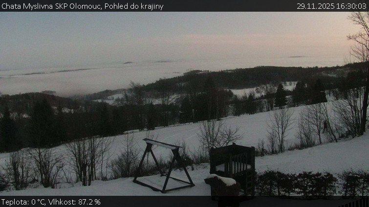 Chata Myslivna SKP Olomouc - Pohled do krajiny - 29.11.2025 v 16:30