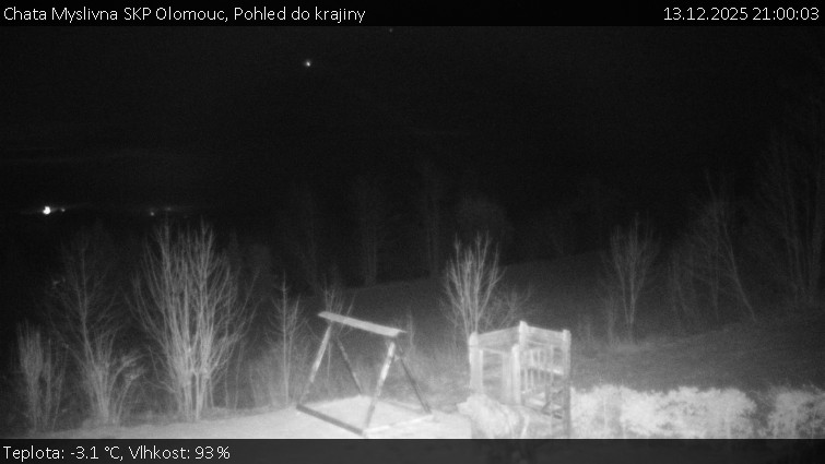 Chata Myslivna SKP Olomouc - Pohled do krajiny - 13.12.2025 v 21:00