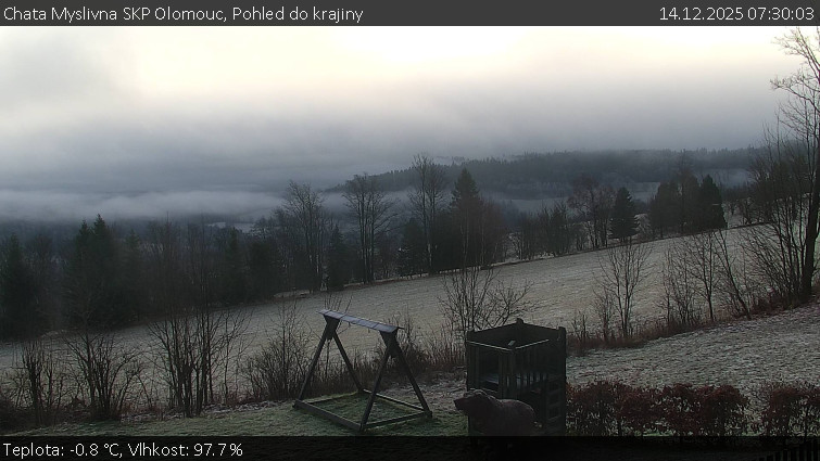 Chata Myslivna SKP Olomouc - Pohled do krajiny - 14.12.2025 v 07:30