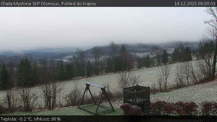 Chata Myslivna SKP Olomouc - Pohled do krajiny - 14.12.2025 v 08:30