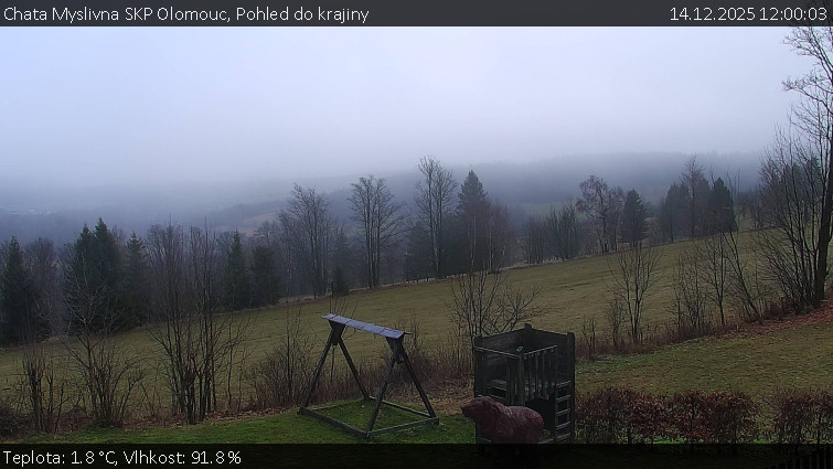Chata Myslivna SKP Olomouc - Pohled do krajiny - 14.12.2025 v 12:00