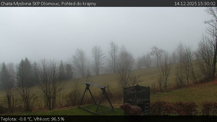 Chata Myslivna SKP Olomouc - Pohled do krajiny - 14.12.2025 v 15:30