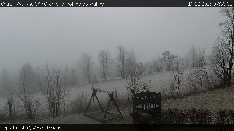 Chata Myslivna SKP Olomouc - Pohled do krajiny - 16.12.2025 v 07:30