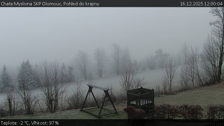 Chata Myslivna SKP Olomouc - Pohled do krajiny - 16.12.2025 v 12:00