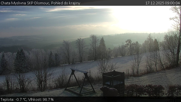 Chata Myslivna SKP Olomouc - Pohled do krajiny - 17.12.2025 v 09:00