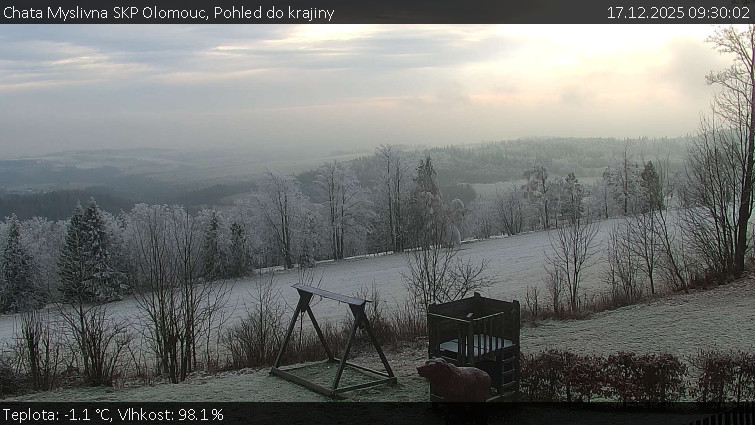 Chata Myslivna SKP Olomouc - Pohled do krajiny - 17.12.2025 v 09:30