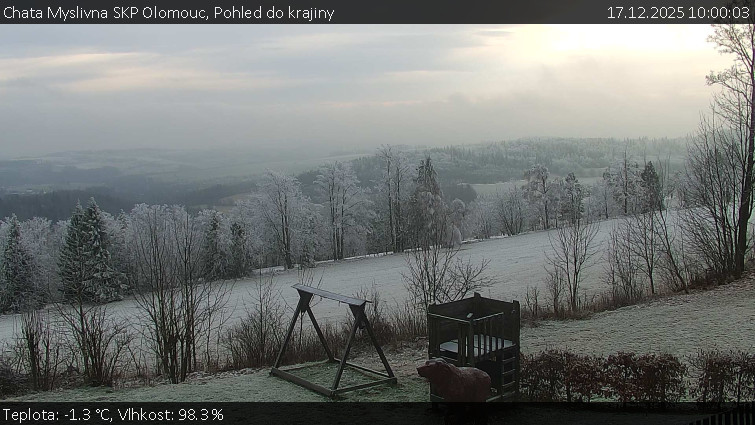 Chata Myslivna SKP Olomouc - Pohled do krajiny - 17.12.2025 v 10:00