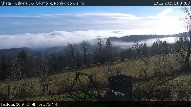 Chata Myslivna SKP Olomouc - Pohled do krajiny - 18.12.2025 v 11:00