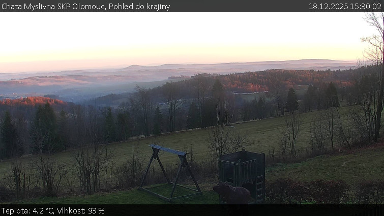 Chata Myslivna SKP Olomouc - Pohled do krajiny - 18.12.2025 v 15:30