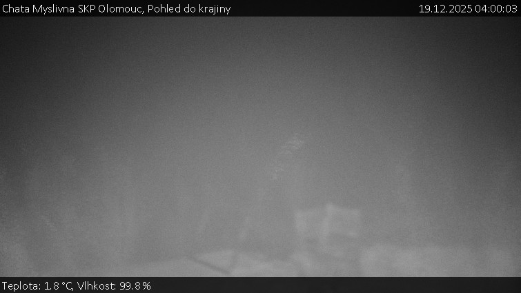 Chata Myslivna SKP Olomouc - Pohled do krajiny - 19.12.2025 v 04:00