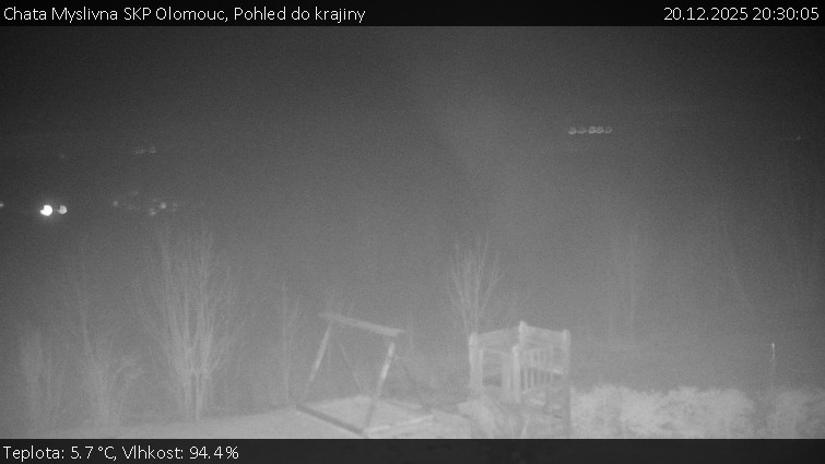 Chata Myslivna SKP Olomouc - Pohled do krajiny - 20.12.2025 v 20:30