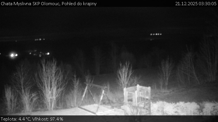 Chata Myslivna SKP Olomouc - Pohled do krajiny - 21.12.2025 v 03:30