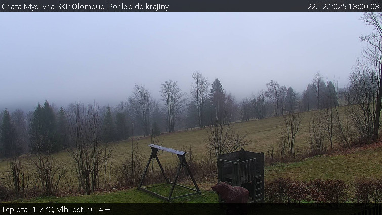 Chata Myslivna SKP Olomouc - Pohled do krajiny - 22.12.2025 v 13:00