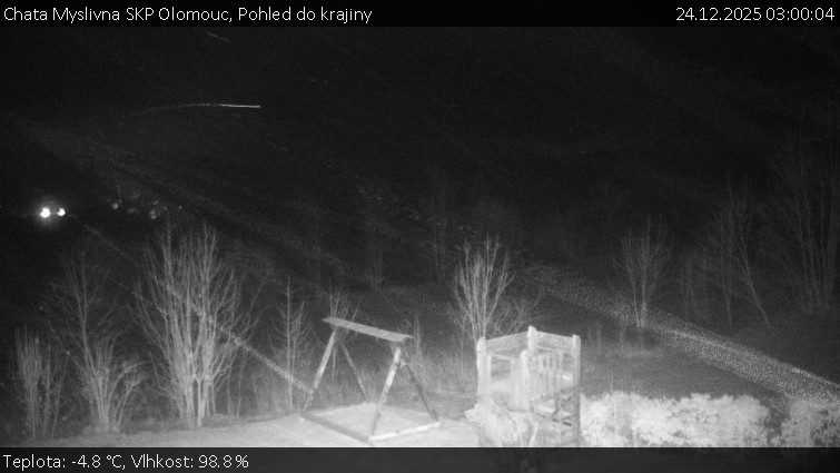 Chata Myslivna SKP Olomouc - Pohled do krajiny - 24.12.2025 v 03:00