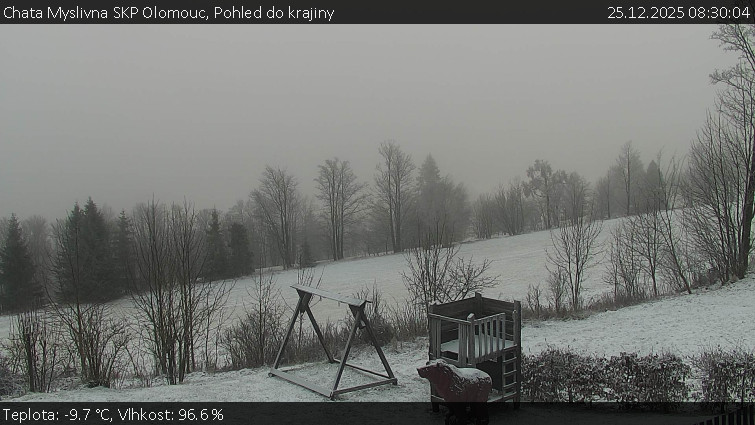 Chata Myslivna SKP Olomouc - Pohled do krajiny - 25.12.2025 v 08:30