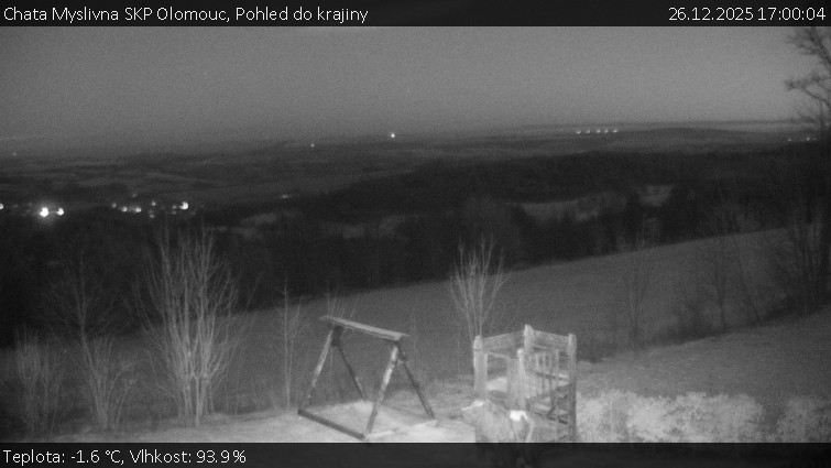 Chata Myslivna SKP Olomouc - Pohled do krajiny - 26.12.2025 v 17:00