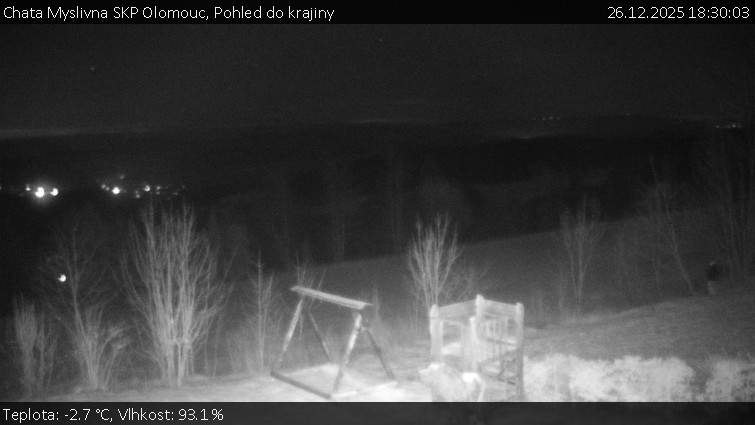 Chata Myslivna SKP Olomouc - Pohled do krajiny - 26.12.2025 v 18:30