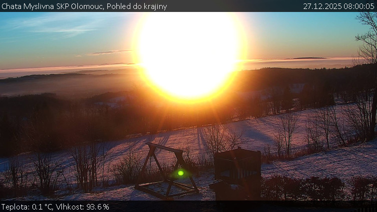 Chata Myslivna SKP Olomouc - Pohled do krajiny - 27.12.2025 v 08:00