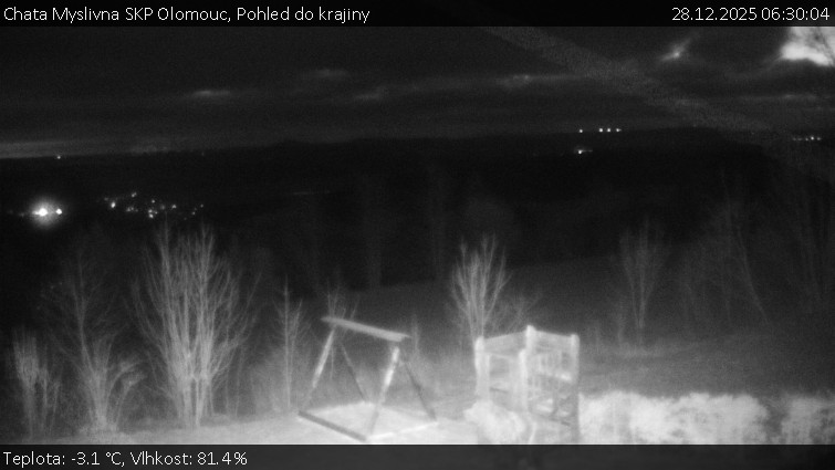 Chata Myslivna SKP Olomouc - Pohled do krajiny - 28.12.2025 v 06:30