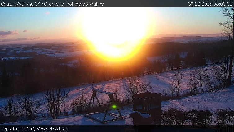 Chata Myslivna SKP Olomouc - Pohled do krajiny - 30.12.2025 v 08:00