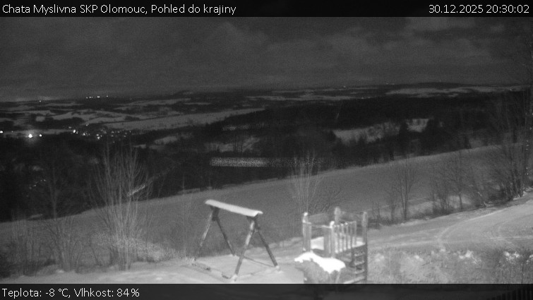 Chata Myslivna SKP Olomouc - Pohled do krajiny - 30.12.2025 v 20:30