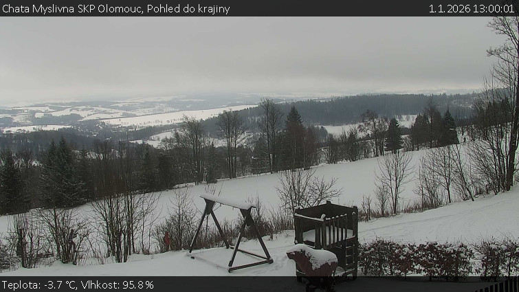 Chata Myslivna SKP Olomouc - Pohled do krajiny - 1.1.2026 v 13:00