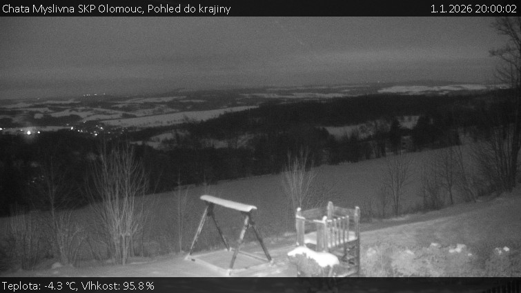 Chata Myslivna SKP Olomouc - Pohled do krajiny - 1.1.2026 v 20:00