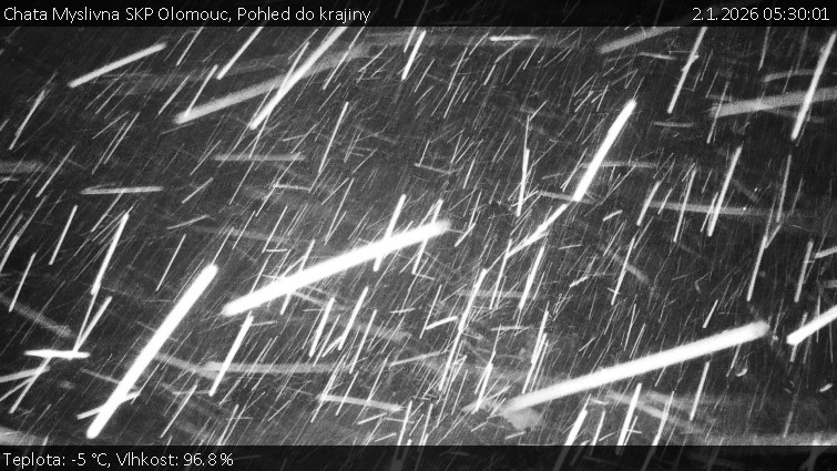 Chata Myslivna SKP Olomouc - Pohled do krajiny - 2.1.2026 v 05:30