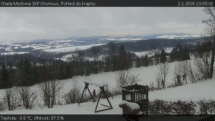 Chata Myslivna SKP Olomouc - Pohled do krajiny - 2.1.2026 v 13:00