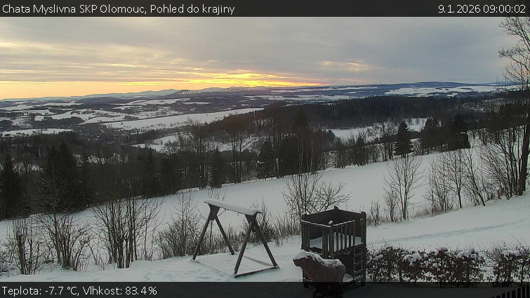 Chata Myslivna SKP Olomouc - Pohled do krajiny - 9.1.2026 v 09:00