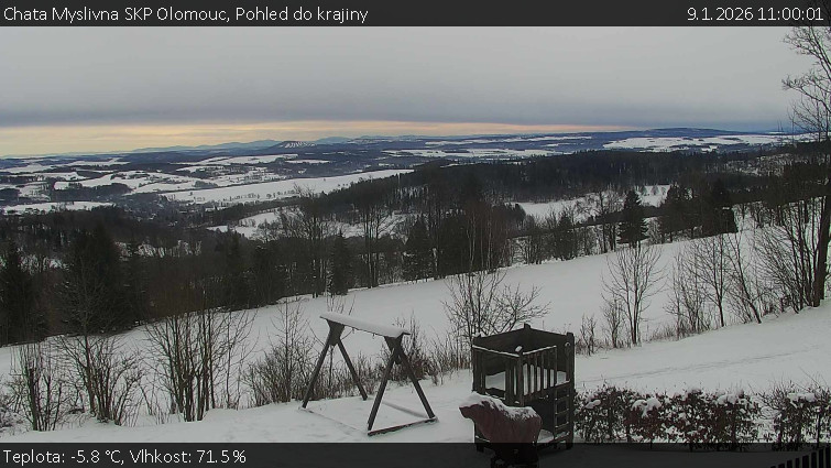 Chata Myslivna SKP Olomouc - Pohled do krajiny - 9.1.2026 v 11:00