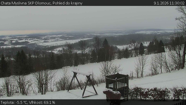 Chata Myslivna SKP Olomouc - Pohled do krajiny - 9.1.2026 v 11:30