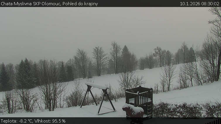 Chata Myslivna SKP Olomouc - Pohled do krajiny - 10.1.2026 v 08:30