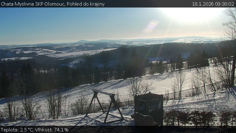 Chata Myslivna SKP Olomouc - Pohled do krajiny - 18.1.2026 v 09:30