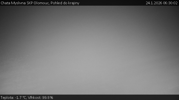 Chata Myslivna SKP Olomouc - Pohled do krajiny - 24.1.2026 v 06:30