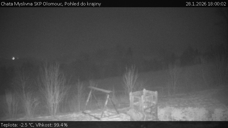 Chata Myslivna SKP Olomouc - Pohled do krajiny - 28.1.2026 v 18:00