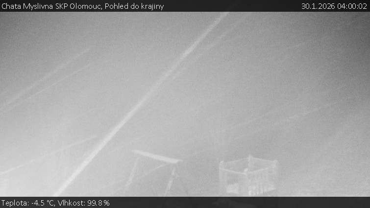 Chata Myslivna SKP Olomouc - Pohled do krajiny - 30.1.2026 v 04:00