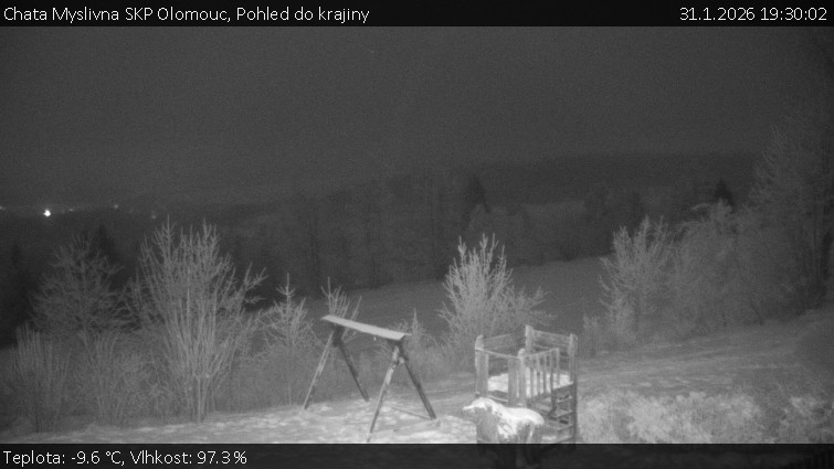 Chata Myslivna SKP Olomouc - Pohled do krajiny - 31.1.2026 v 19:30