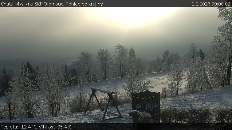 Chata Myslivna SKP Olomouc - Pohled do krajiny - 1.2.2026 v 09:00