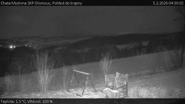 Chata Myslivna SKP Olomouc - Pohled do krajiny - 5.2.2026 v 04:30