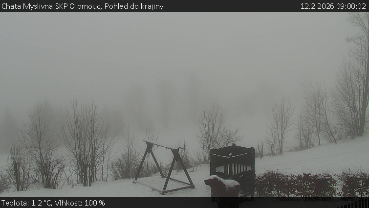 Chata Myslivna SKP Olomouc - Pohled do krajiny - 12.2.2026 v 09:00