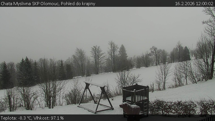 Chata Myslivna SKP Olomouc - Pohled do krajiny - 16.2.2026 v 12:00