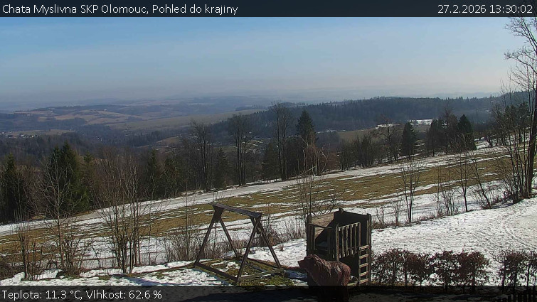Chata Myslivna SKP Olomouc - Pohled do krajiny - 27.2.2026 v 13:30