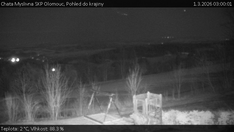 Chata Myslivna SKP Olomouc - Pohled do krajiny - 1.3.2026 v 03:00