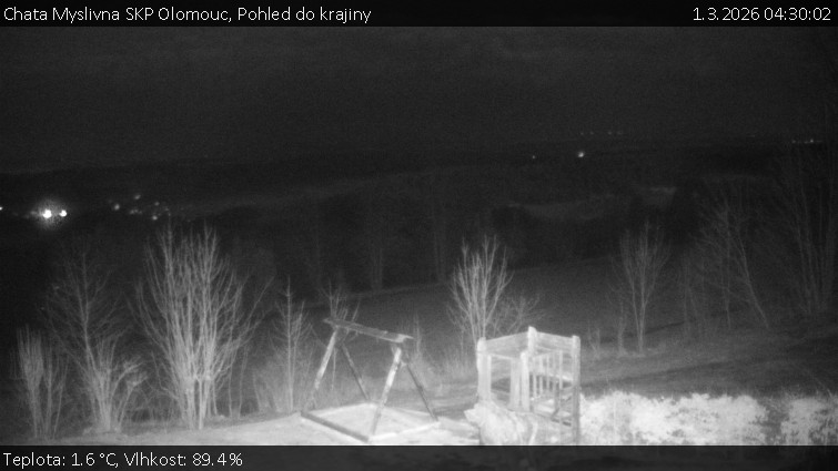 Chata Myslivna SKP Olomouc - Pohled do krajiny - 1.3.2026 v 04:30
