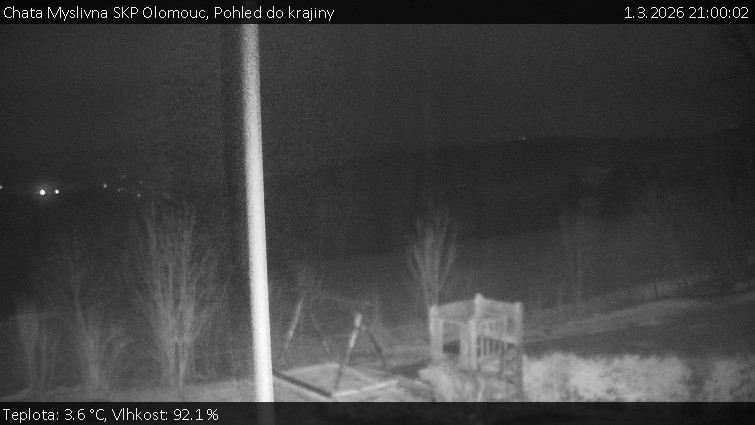 Chata Myslivna SKP Olomouc - Pohled do krajiny - 1.3.2026 v 21:00