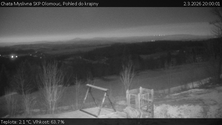 Chata Myslivna SKP Olomouc - Pohled do krajiny - 2.3.2026 v 20:00