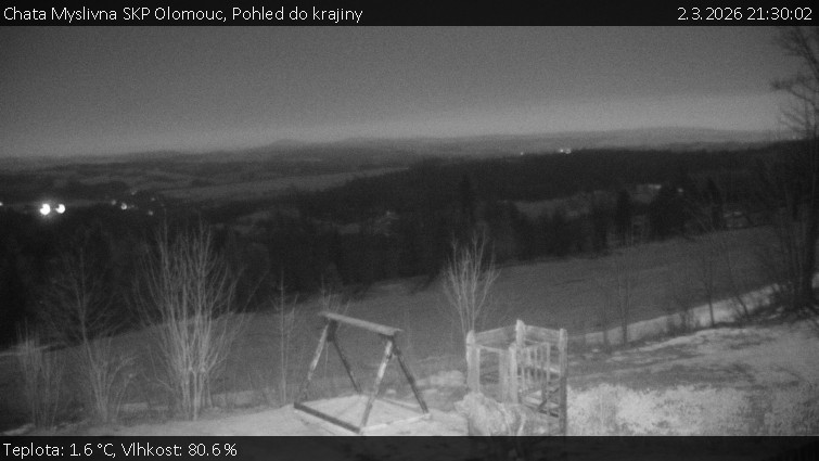 Chata Myslivna SKP Olomouc - Pohled do krajiny - 2.3.2026 v 21:30
